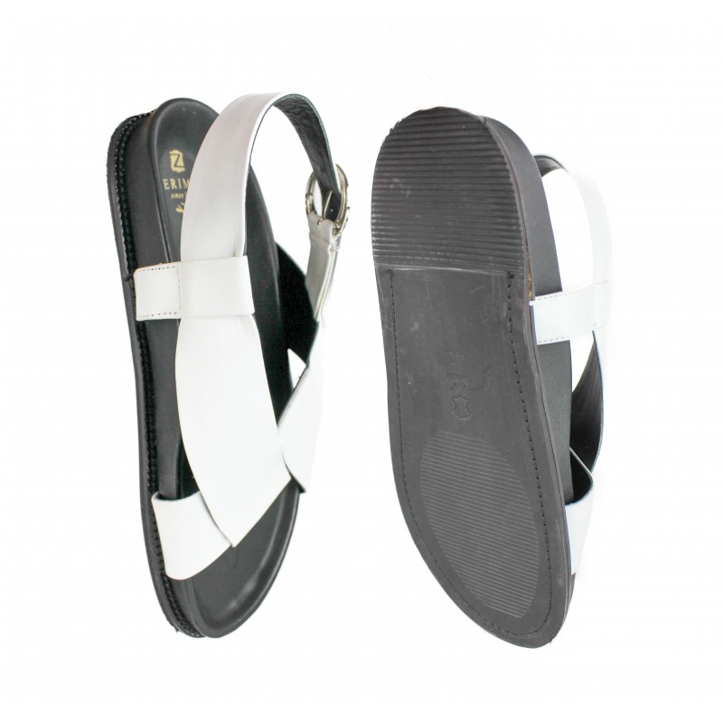 zerimar shoes Sandalias planas de piel con hebilla modelo CRUZ Descuento por venta flash
