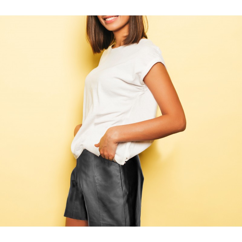 zerimar shoes Pantalones cortos de cuero - shorts con doble cierre 2025