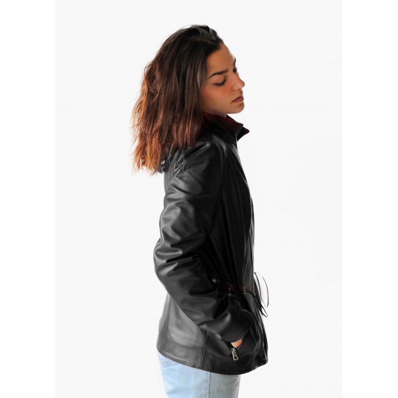 zerimar shoes Chaqueta de piel con cremallera modelo KINLEY Venta caliente