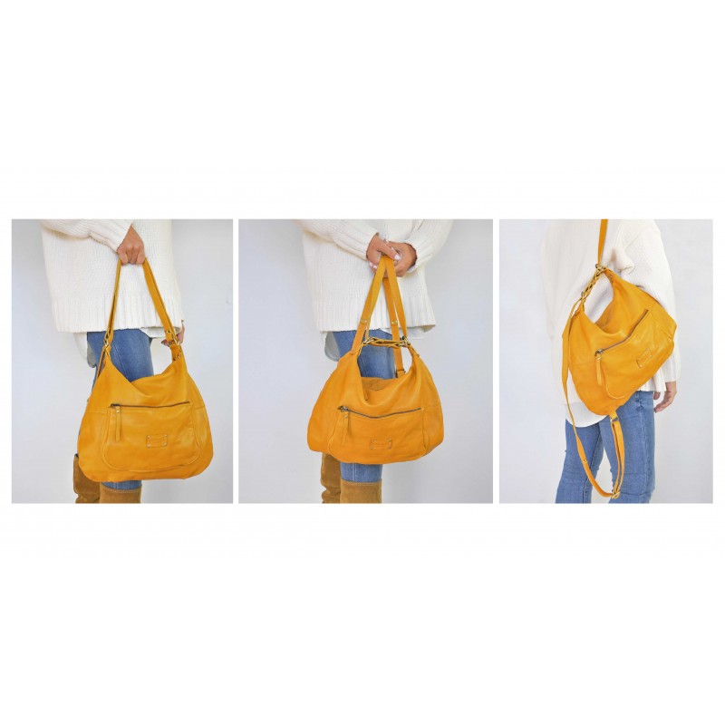 zerimar shoes Bolso-mochila de piel con multicremallera CAITLYN 40x35x10 cm Rebajas baratas