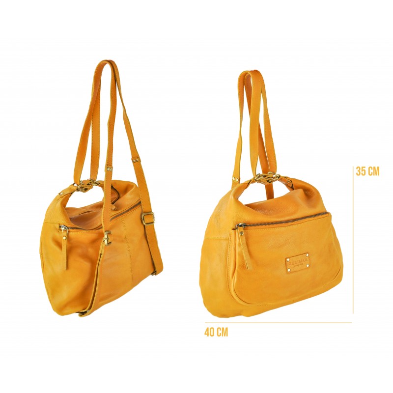 zerimar shoes Bolso-mochila de piel con multicremallera CAITLYN 40x35x10 cm Rebajas baratas