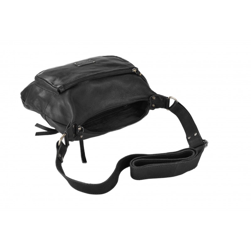 zerimar shoes Bolso de piel con correa y multicremallera VIKTOR 39x29x8 cm Rebajas de fábrica
