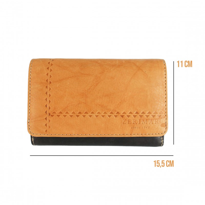 zerimar shoes Cartera de piel multiespacio triangulos 15 5x11 cm Tienda