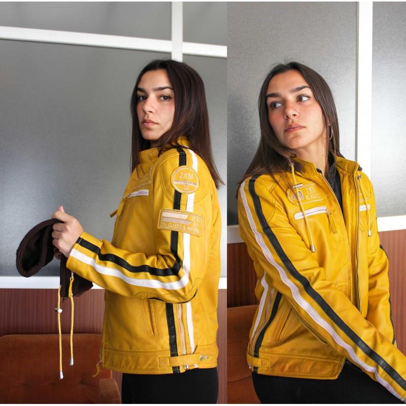 zerimar shoes Chaqueta de piel con parches y capucha removible BALLWO Oferta especial