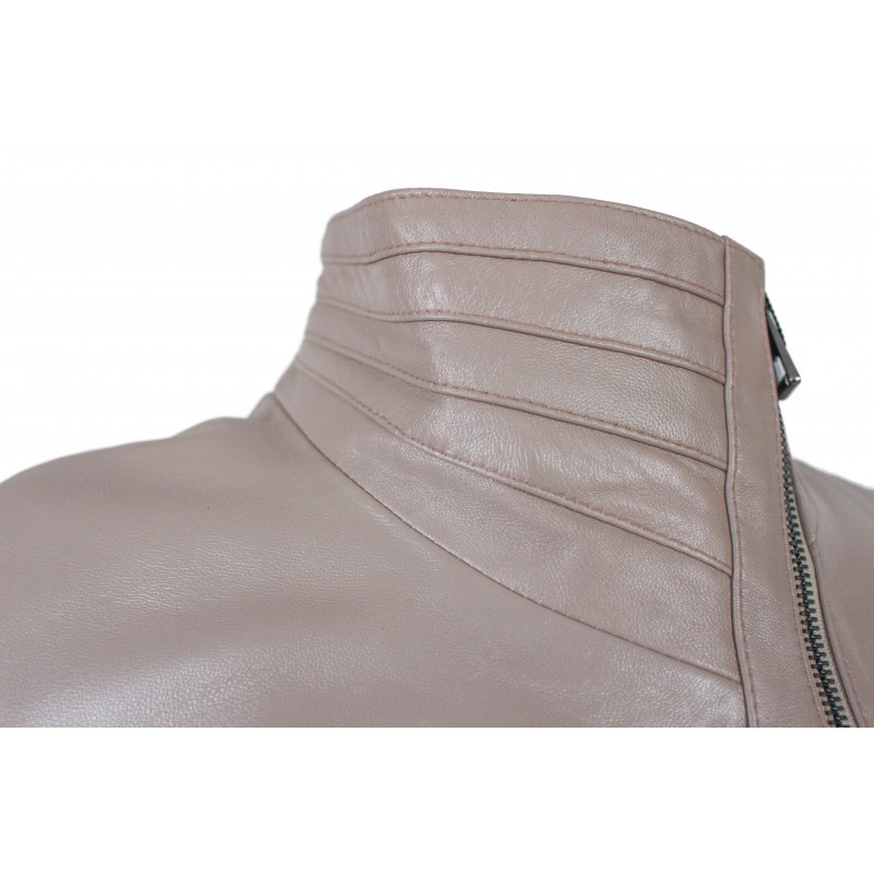 zerimar shoes Chaqueta de piel con cremallera diagonal FOSTE Envío gratis