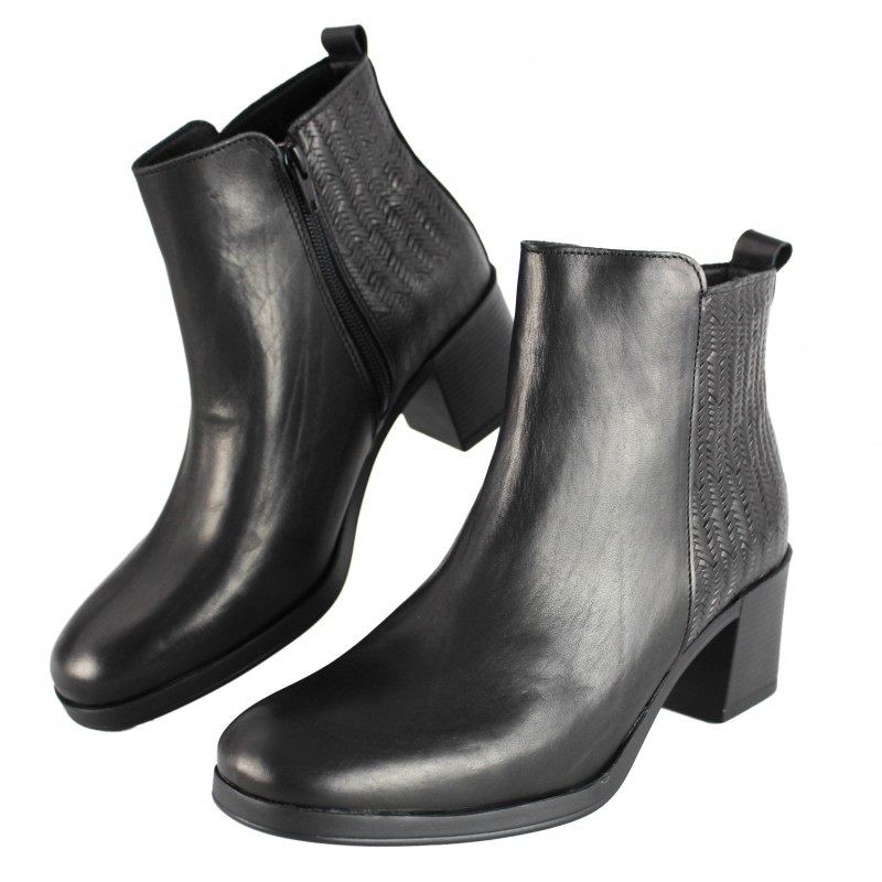 zerimar shoes Botines de piel con tacon y detalle trenzado COMPRAR AHORA