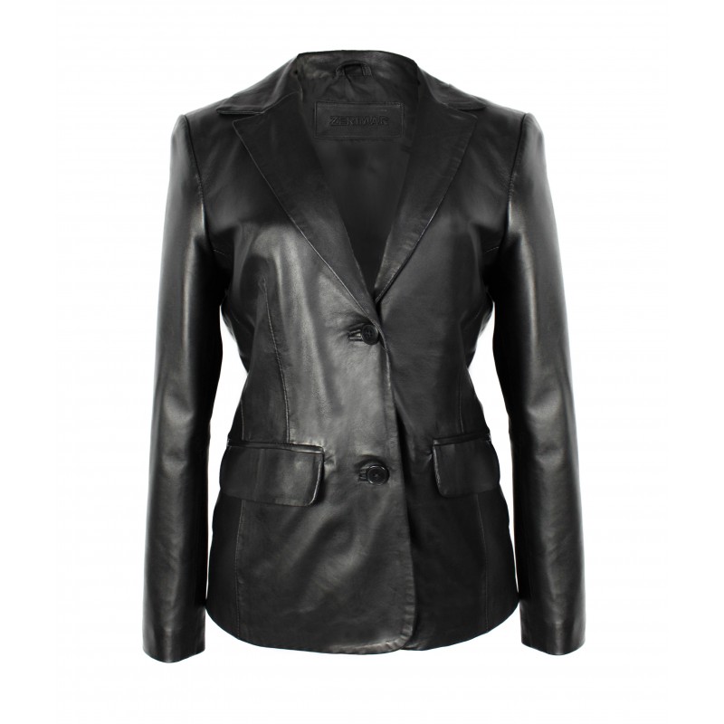 zerimar shoes Blazer de piel abotonada estilo elegante Precio de fábrica