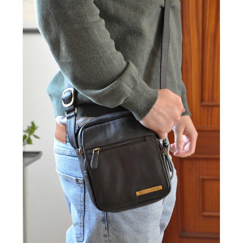 zerimar shoes Bolso bandolera de cuero multibolsillos 19x15x10 cm Solo queda un día