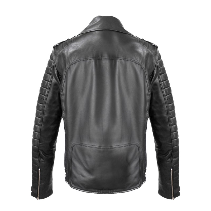 zerimar shoes Chaqueta heavy de cuero con cremallera CAPSULA Tienda de fábrica