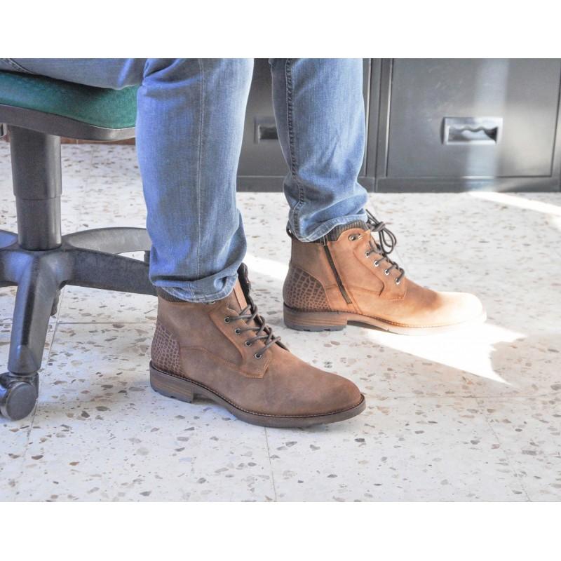 zerimar shoes Botas combi de piel con cierre de cremallera Ahorra y exporta