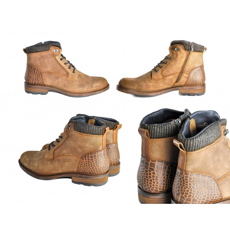 zerimar shoes Botas combi de piel con cierre de cremallera Ahorra y exporta