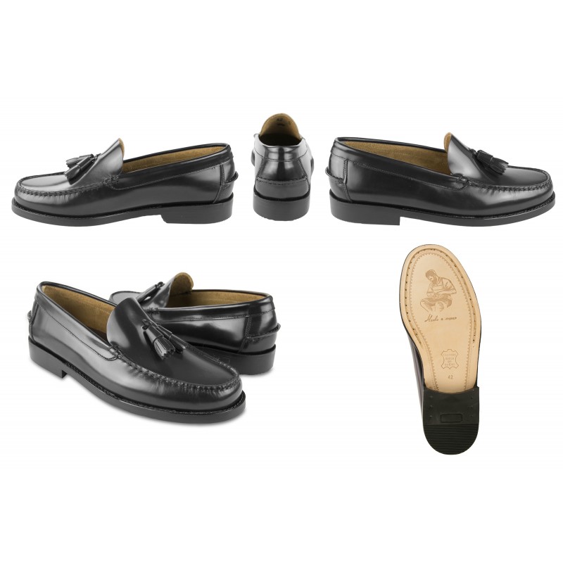 zerimar shoes Mocasines de hombre con borlas y suela de cuero En oferta