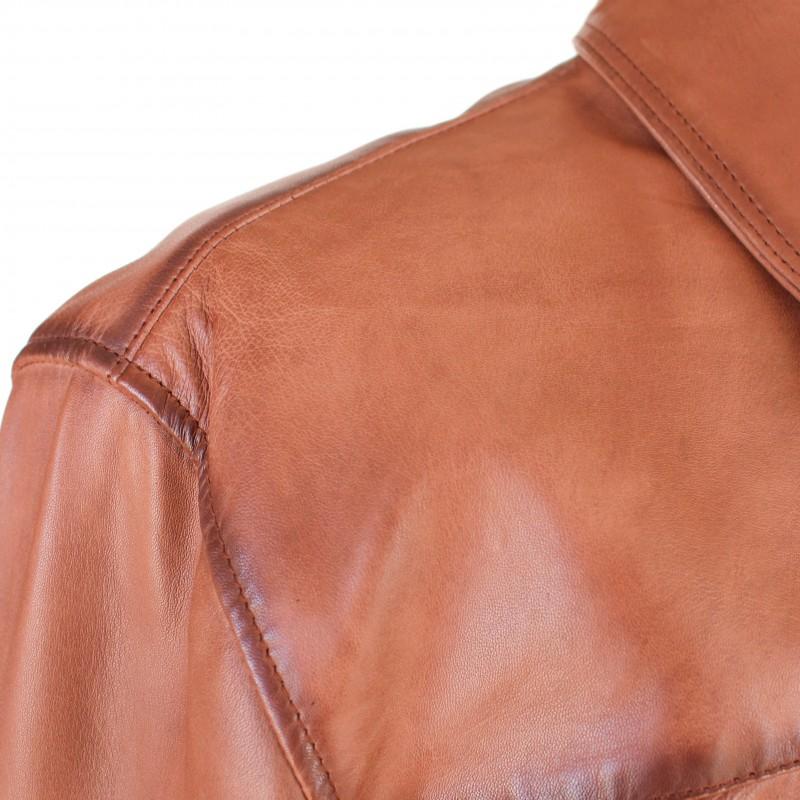 zerimar shoes Chaqueta de piel con cuello clasico modelo SAVE Grandes ahorros