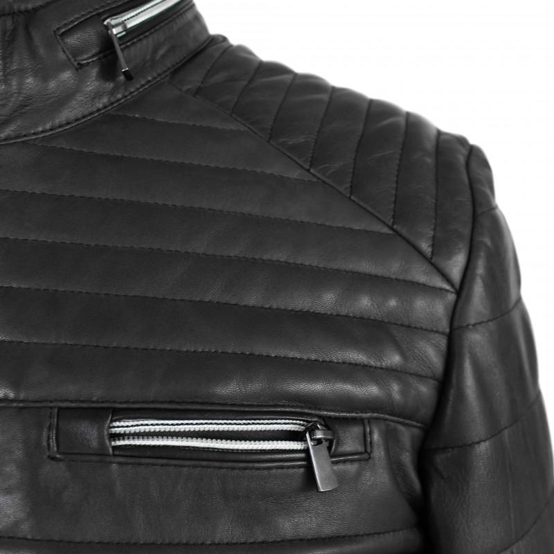 zerimar shoes Chaqueta de piel acolchada BLUEBERRY Precio ultrabajo