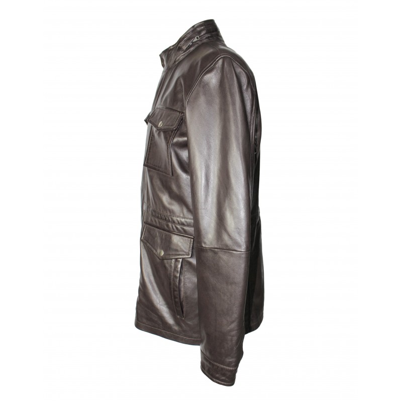 zerimar shoes Chaqueta de piel con doble cierre y bolsillos modelo FISHER Los más vendidos