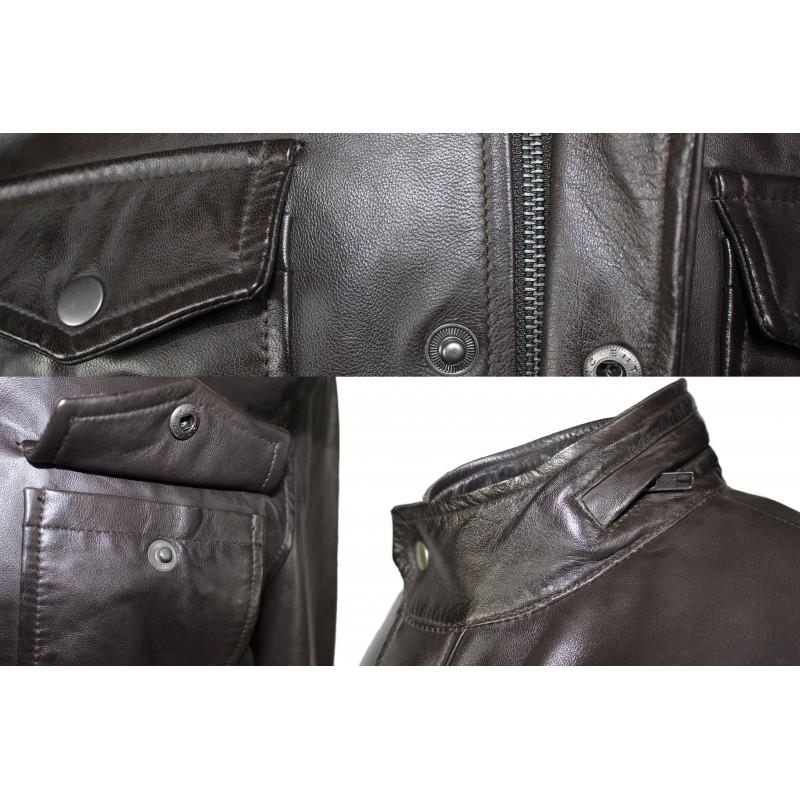 zerimar shoes Chaqueta de piel con doble cierre y bolsillos modelo FISHER Los más vendidos
