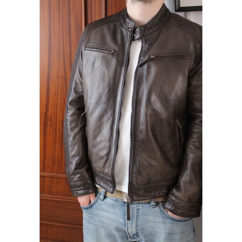 zerimar shoes Chaqueta de cuero con cremalleras modelo CHOCOLATE Últimos 2 días