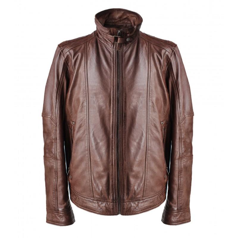 zerimar shoes Chaqueta de cuero con cremallera modelo SOGA Último día