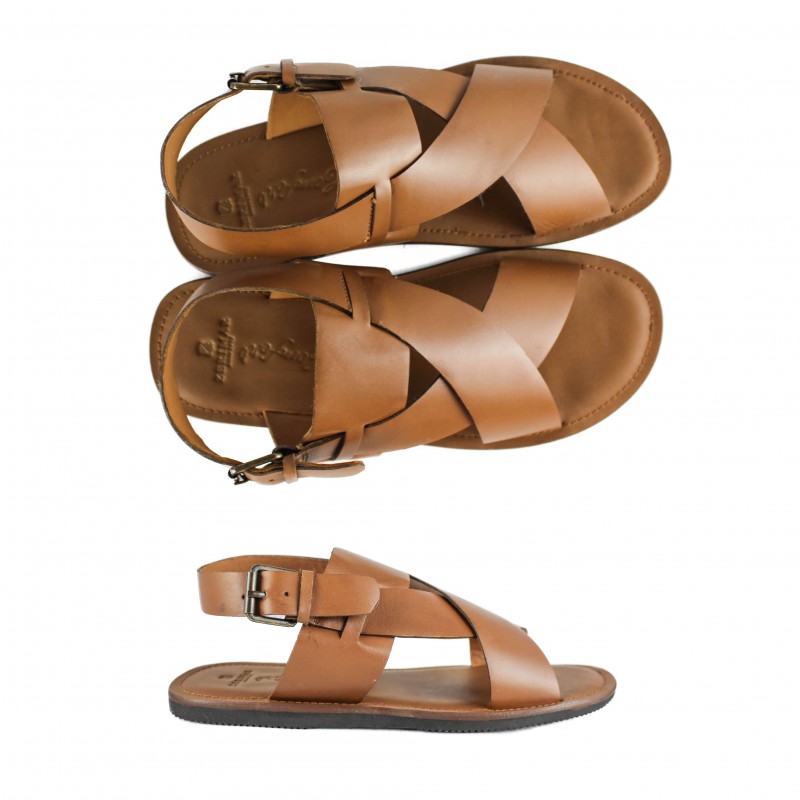 zerimar shoes Sandalia de piel cruzada con hebilla modelo MATEO Promoción trimestral