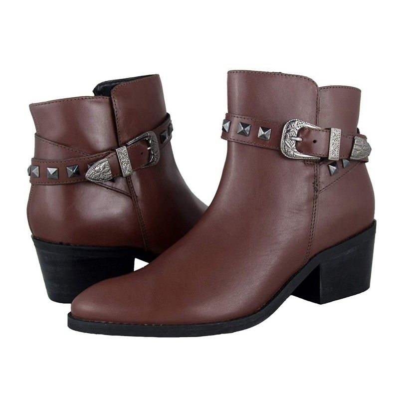 zerimar shoes Botines estilo cowboy de piel con hebilla en el tobillo Ofertas especiales