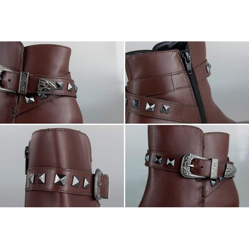 zerimar shoes Botines estilo cowboy de piel con hebilla en el tobillo Ofertas especiales