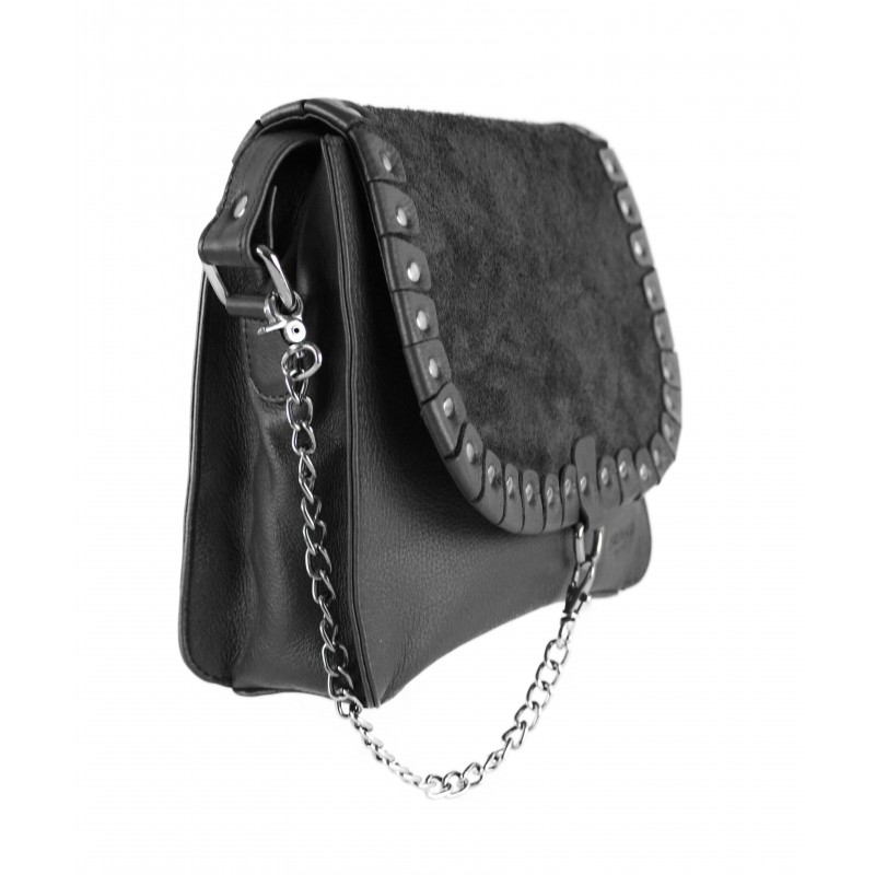 zerimar shoes Bolso bandolera de piel con tachuelas 24x8x20 cm Outlet online