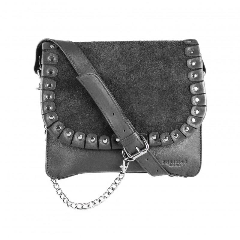 zerimar shoes Bolso bandolera de piel con tachuelas 24x8x20 cm Outlet online
