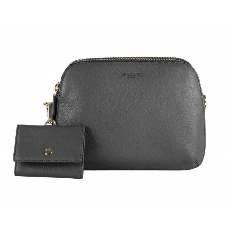 zerimar shoes Bolso de piel con doble cremallera 24x9x17 cm Ofertas