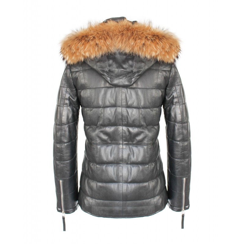 zerimar shoes Chaqueta de piel con capucha de racoon modelo ALMOND Ventas relámpago