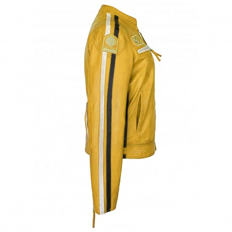 zerimar shoes Chaqueta heavy de piel con parches modelo 120 Tienda