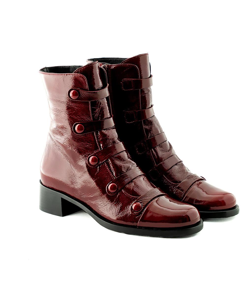 zinda Botín en piel roja En oferta