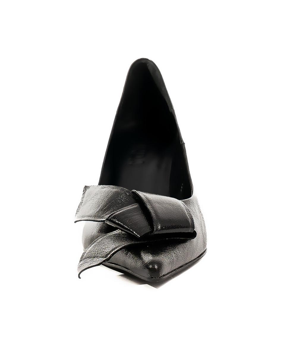 zinda Salón de piel suave negra con lazo Oferta exclusiva