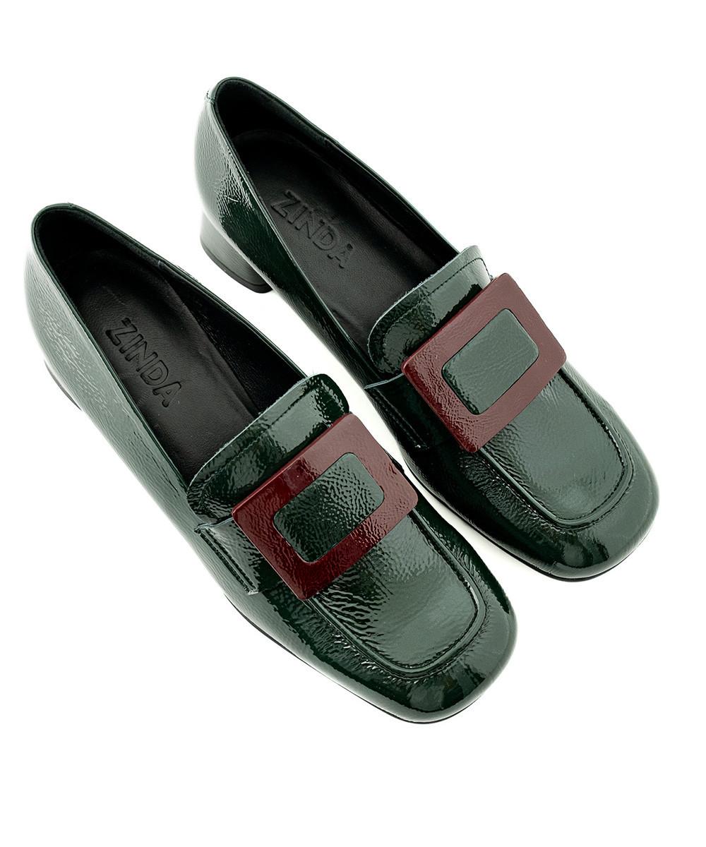 zinda Mocasín de piel verde Rebajas de fin de temporada