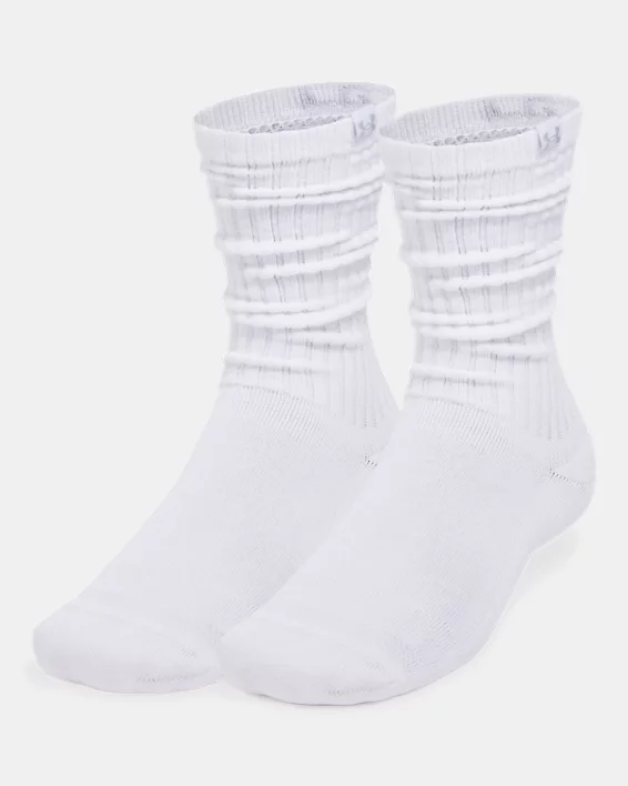 Under Armour Calcetines de algodón fruncidos UA Sportstyle unisex - Paquete de 2  