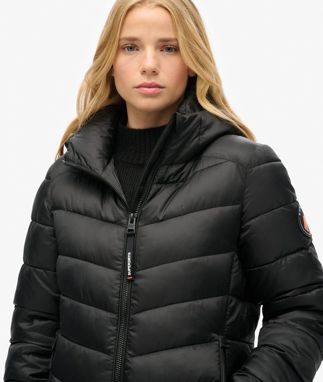 superdry Abrigo acolchado de largo medio con capucha Fuji Promoción trimestral
