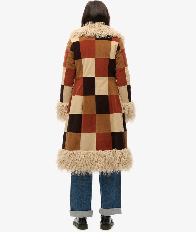 superdry Abrigo afgano largo de patchwork Superdescuento