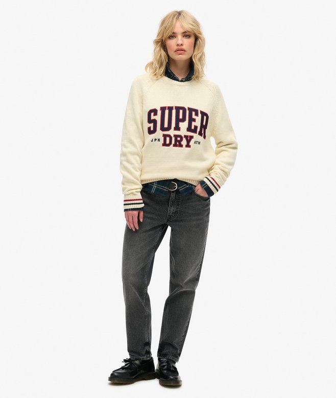 superdry Jersey gráfico holgado de punto con cuello redondo Ahorra y exporta