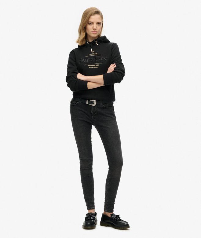 superdry Sudadera con capucha y logotipo metalizado Luxe En oferta