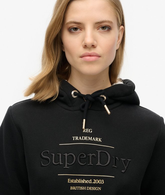 superdry Sudadera con capucha y logotipo metalizado Luxe En oferta