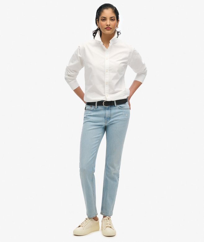 superdry Camisa Oxford de corte ajustado y manga larga Grandes ahorros