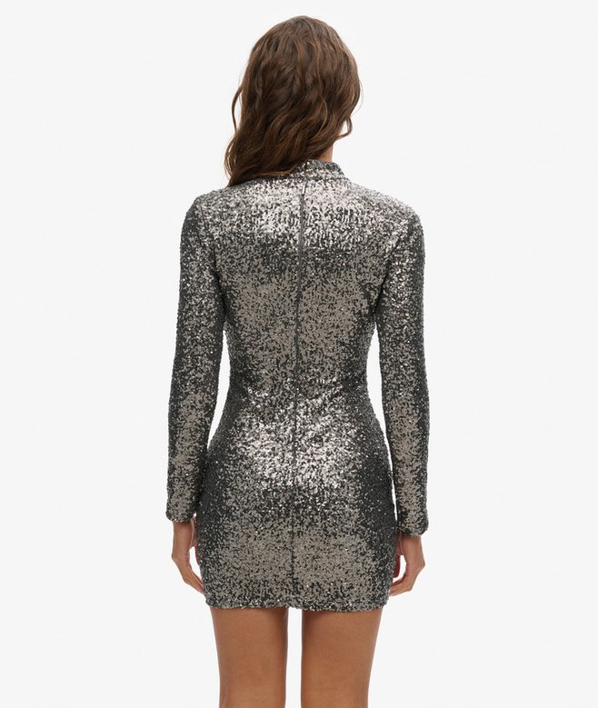 superdry Minivestido de lentejuelas con cuello perkins Ofertas