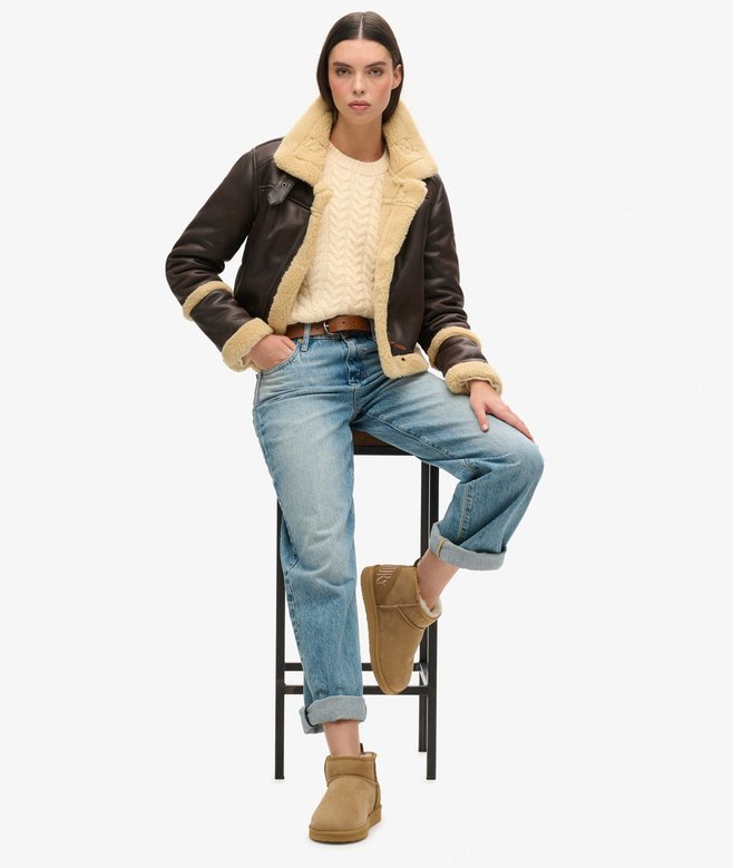superdry Minibotas de ante con borreguillo En oferta