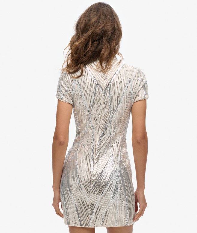 superdry Minivestido con cuello mao y lentejuelas Los más vendidos