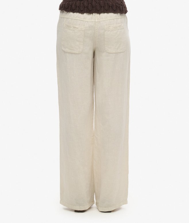 superdry Pantalones de lino de talle bajo Descuento