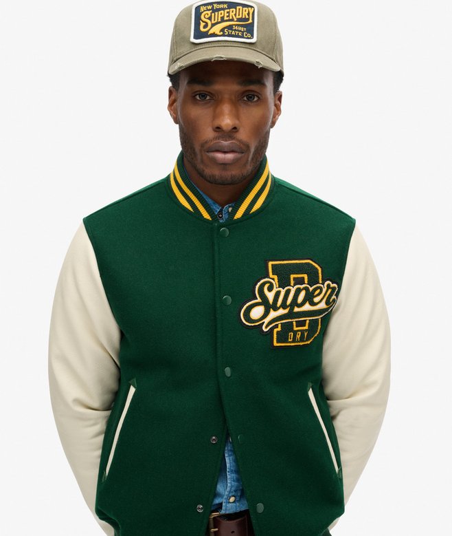 superdry Cazadora bómber de lana Varsity Superdescuento