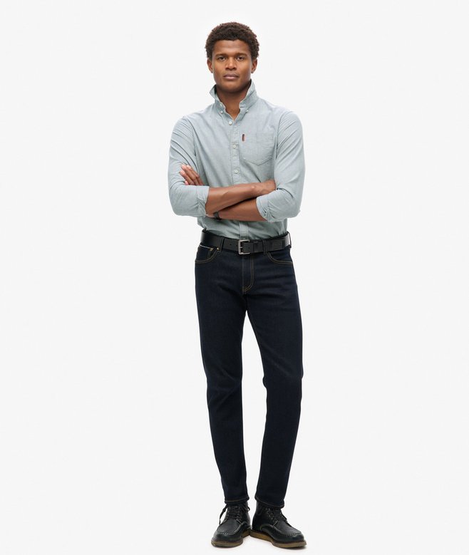 superdry Camisa Oxford de manga larga Descuentos del mes