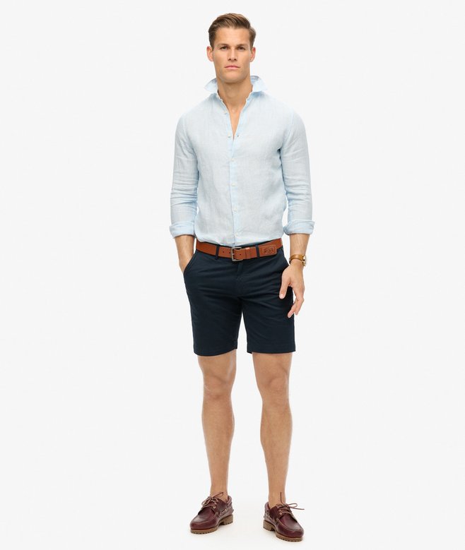 superdry Camisa de manga larga de lino informal Oferta exclusiva