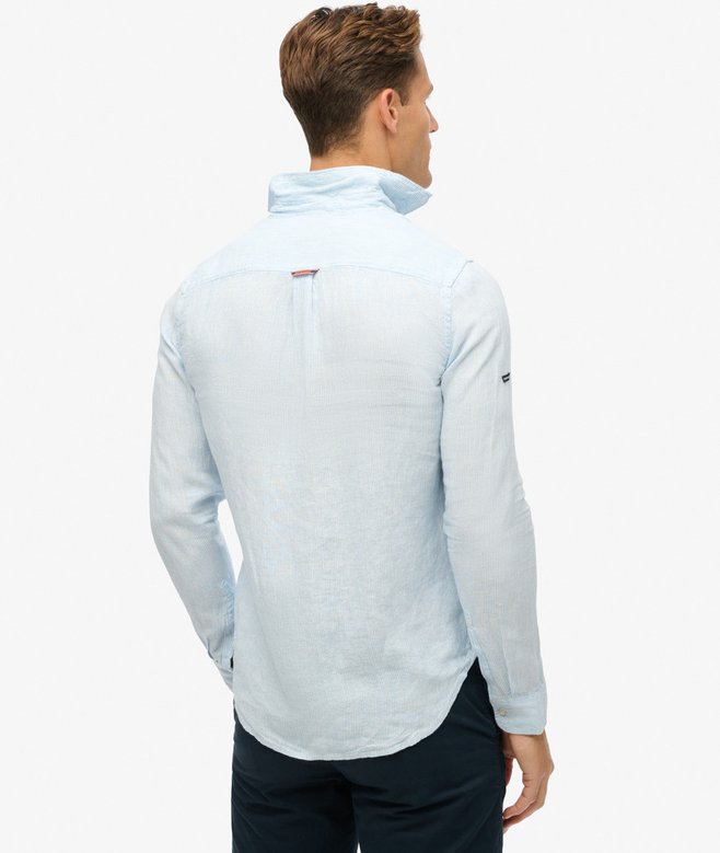 superdry Camisa de manga larga de lino informal Oferta exclusiva