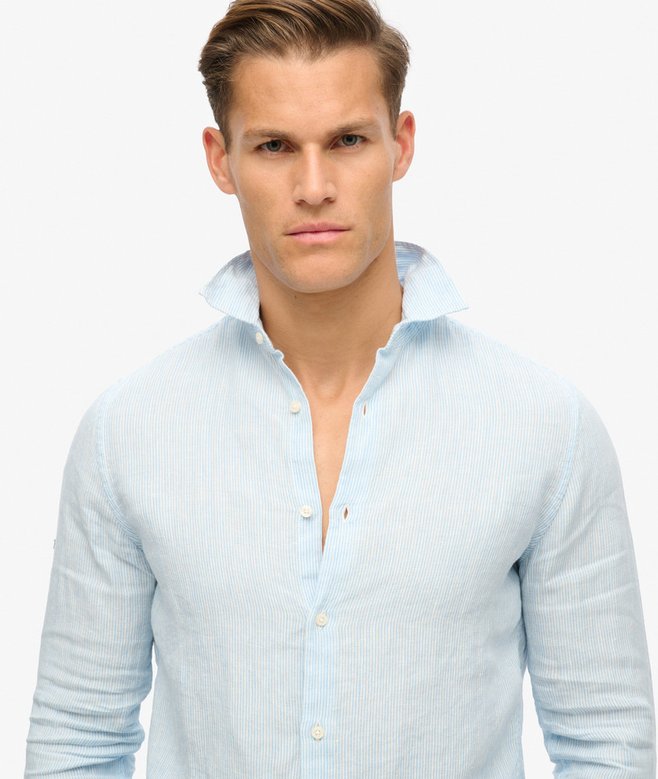 superdry Camisa de manga larga de lino informal Oferta exclusiva
