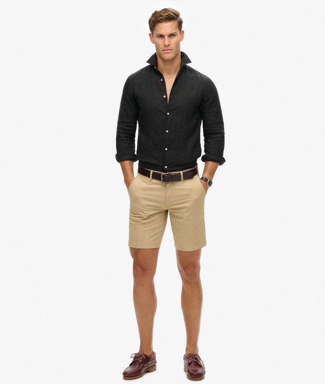 superdry Camisa de manga larga de lino informal Última moda